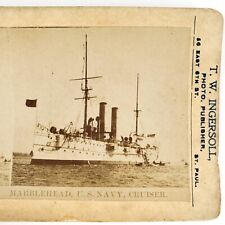 USS Marblehead C-11 Navy Cruiser Stereoview c1898 Spanish American War A2153 picture