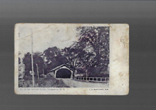 CINCINNATUS NY VINTAGE POSTCARD bw OLD  COVERED BRIDGE  1910s  L D Blanchard pub picture