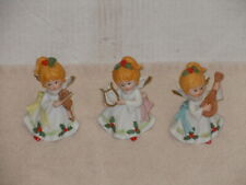 VINTAGE HOMCO MUSICAL INSTRUMENT PLAYING ANGELS BOX STAMPED STICKERED LOT OF (3) picture