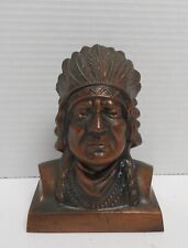 Vintage metal copper Indian Chief Coin Bank picture