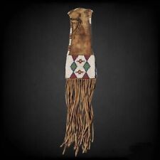 Indian Style Beaded Sioux Tribe Native American Tobacco Pipe Bag(Elk Hide Bag). picture