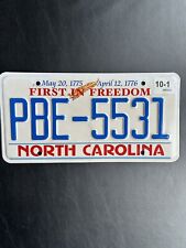 2010 North Carolina License Plate PBE - 5531 First In Freedom Slogan  picture