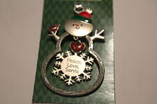 Peace Love Santa Snowman Christmas ornament NIP with danging charm picture