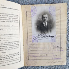 1919. Antique ITALIAN Passport WITH STAMPS - MANILLA, Milano,  N.Y.C. - Rare picture