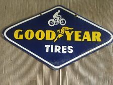 PORCELAIN GOOD YEAR ENAMEL SIGN 36X18 INCHES DOUBLE SIDED picture