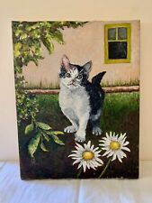 Original Cat Painting - Yvette in the Garden picture