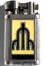Working dunhill gas lighter silver art deco enamel unique without box picture