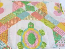 Vintage Retro Fabric Colorful Turtles Cats Puppies Floral 1 1/2 Yards NOS picture