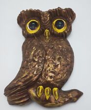 Vintage 1974 Arnels Hanging Large Owl Ceramic Wall Plaque Handcrafted Signed  picture
