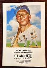 Mickey Mantle Vintage Claridge Casino Hotel Promotion Card (VG, waves in card) picture