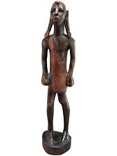 Vintage Hand Carved Wooden African Ebony Statue Tribal Man Sculpture Figurine picture