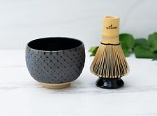 Ami Black Matcha Set: Matcha Bowl, Bamboo Matcha Whisk, Ceramic Whisk Holder picture