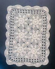 24 * 17 *vintage handmade crochet lace tablecloth rectangular tablecloth picture