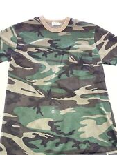 NEW WOMENS SEXY BDU Woodland Camouflage Short Sleeve Shirt Medium SEMI-SEE THRU  picture