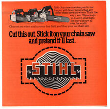 STIHL Chain Saws 1976 Vintage Print Ad Original Man Cave Garage Decor picture