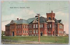 Detroit, Michigan, Divided Back Postcard, High School, Gaylord, 1908 Postmark picture