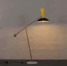 1960's Brass Mid-Century Modern Floor Lamp - Antique Lighting Fixture with Timel picture