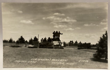 RPPC Lumberman's Monument, Indian Lake, Oscoda, Michigan MI Vintage Postcard picture