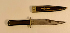 ANTIQUE CIVIL WAR ERA BRADBURY & WASTINAGE SHEFFIELD BOWIE KNIFE W/SHEATH RARE picture