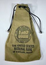 VTG Canvas Bank Coin Bag THE UNITED STATES NAT'L BANK OF PORTLAND OREGON ~ Nice picture