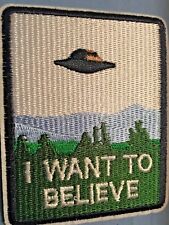 I Want To Believe Embroidered Iron/Sew ON Patch 3.75” x 3” Fox Mulder X-Files picture