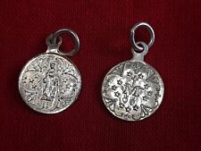 Antique Silver Tiny Miraculous Medal Of Mary 1920's picture