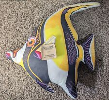 Moorish Idol Fish Shaped Fabric Pillow Vintage Hard Toy 17x21”Natural Creations picture