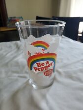 Vintage DR PEPPER Drinking Glass  Rainbow with Clouds Tapered Tumbler picture