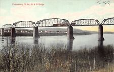 Parkersburg WV Railroad Train Bridge Sixth Street Ohio River Vtg Postcard D34 picture