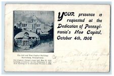 1906 New Capitol Building Dedication Advertising Invitation Harrisburg Postcard picture