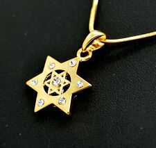 Star Of David Pendant Gold Plated From Israel 17