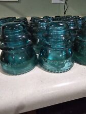 5 Antique (Blue/Green)  Hemingray 42 Electrical Glass Insulators  picture