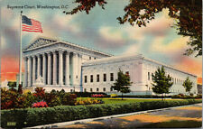 Vtg 1940s Supreme Court Building Washington DC Unused Linen Postcard picture