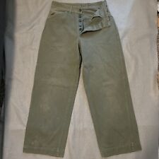 Vintage Original WW2 USMC Trousers 1940s Pants Herringbone Twill HBT picture