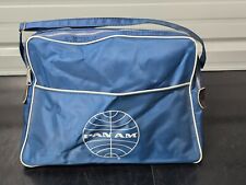Vintage 1970s Pan-Am Airlines Nylon Carry On Travel Bag picture