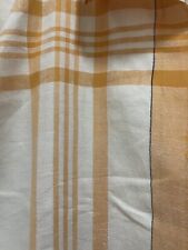 VTG 40’ 50’ Gold White Striped Linen/Cotton Tablecloth Size 50X50 picture