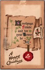 1909 Tuck's MERRY CHRISTMAS Embossed Greetings Postcard 