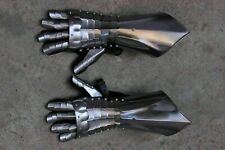 18 Guage Steel Medieval Knight Gothic Pair Of Gauntlets Gloves Armor GF14 picture