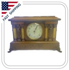 Vintage Seth Thomas Adamantine Mantel Clock 19th Century Brown And Bronze Copper picture