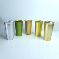 Lot of 5 Vintage Aluminum Glasses Multi-Colors Two Marked West Bend Retro picture