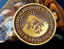 Recovery Is Discovery Bronze Medallion Narcotics Alcoholics Anonymous AA NA coin picture