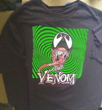 Marvel Comics VENOM Face in Green Hypnotic Design Black Tee T Shirt size 3XL picture