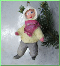 🎄Boy~Vintage antique Christmas spun cotton ornament figure #1212411 picture