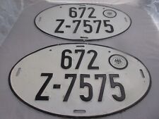 Set of 2 Duplicate Vintage West Germany Oval License Plates picture