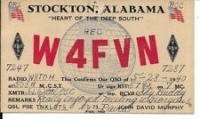 QSL 1940 Stockton Alabama   radio card picture