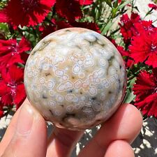 182g Rare Natural 8th Vein Ocean Jasper Sphere Quartz Crystal Ball Reiki Stone picture