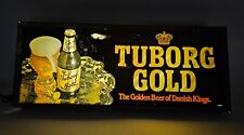 Vintage Tuborg Gold Crown Beer Lighted Sign Man Cave Decor Bar Brew  picture
