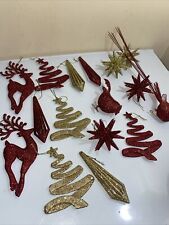 Lot of Assorted Christmas Glittery Ornaments picture