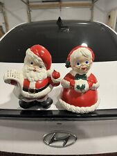 Vintage Mr & Mrs Santa Claus Figurines Porcelain 9” picture