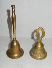 2 Vintage Christian Orthodox Brass Altar Sanctuary Bells Etched Ornamental picture